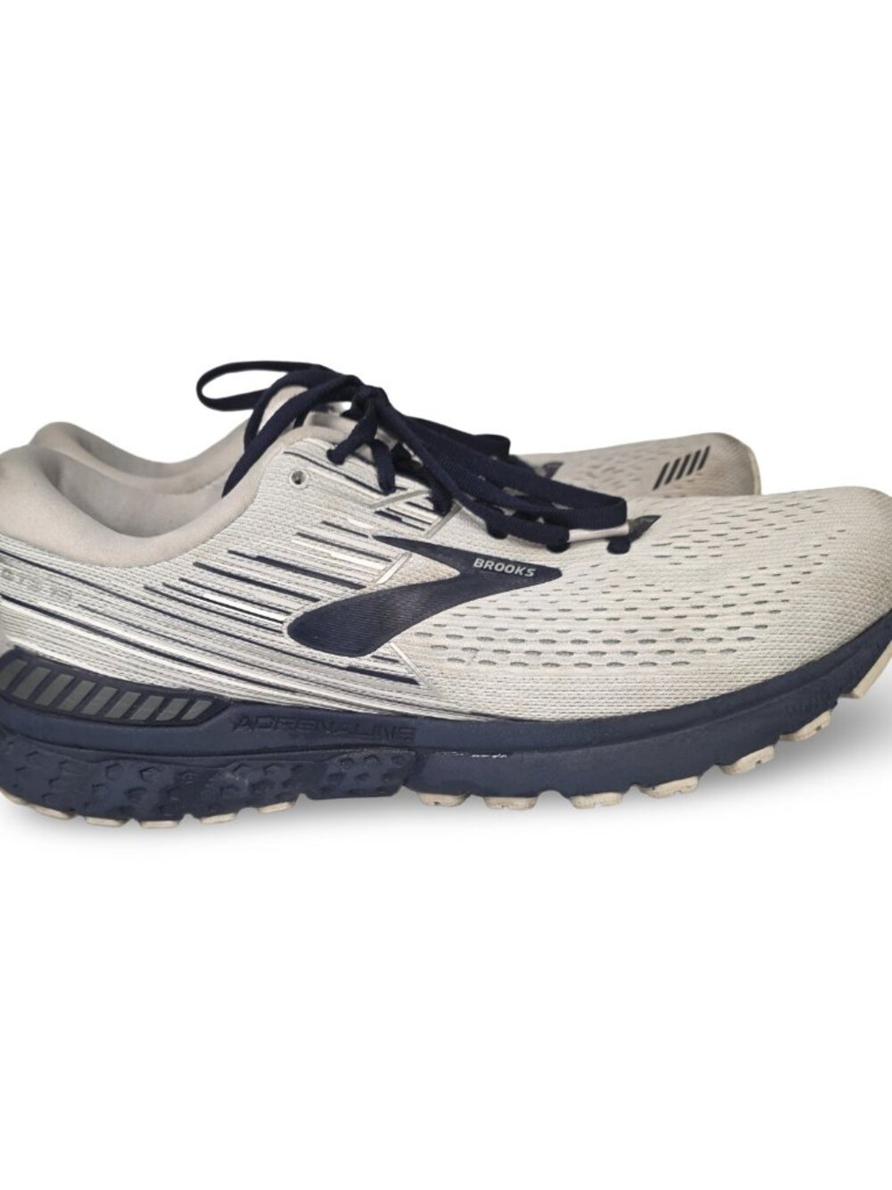 Brooks Adrenaline GTS 19 Mens 10 D Gray Navy Running Shoes Sneakers Athletic